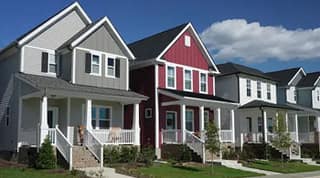 Row of brick houses